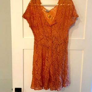 Coral Pink Lace Dress